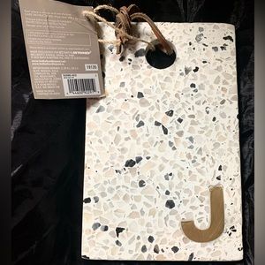 NWT Artisanal Terrazo Monogram Board Kitchen Supply Letter "J" Bed Bath & Beyond